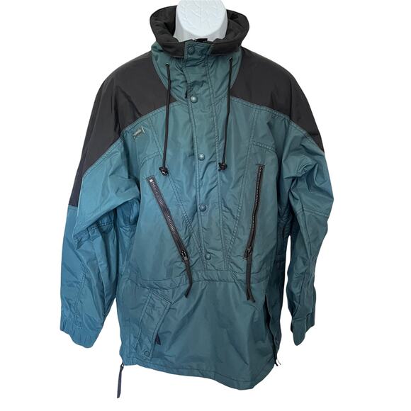 Columbia Anorak Pullover Men's Coat Size M Green Pullover 3/4 Zip Vintage 90s - Picture 1 of 14